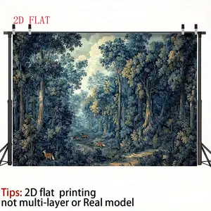 1 piece large forest fox tapestry - vintage forest scenery wall decoration, featuring deer and lush green plants - deep green and blue natural scene - suitable for living room, bedroom, wedding, party decoration - easy to hang without electricity - durabl
