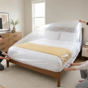 Transparent Plastic Mattress Cover, Suitable For Handling and Storage, Heavy-Duty Waterproof and Dustproof Mattress Protector, Disposable/ Reusable Mattress Bag, Prevents Dirt, Dust, and Bed Bugs
