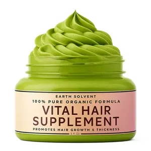 Earth Solvent Moringa Hair Butter - Vital Hair Supplement for Damaged Hair Growth & Thickness with Castor Oil Rosemary & Argan Butter Haircare Hydrate