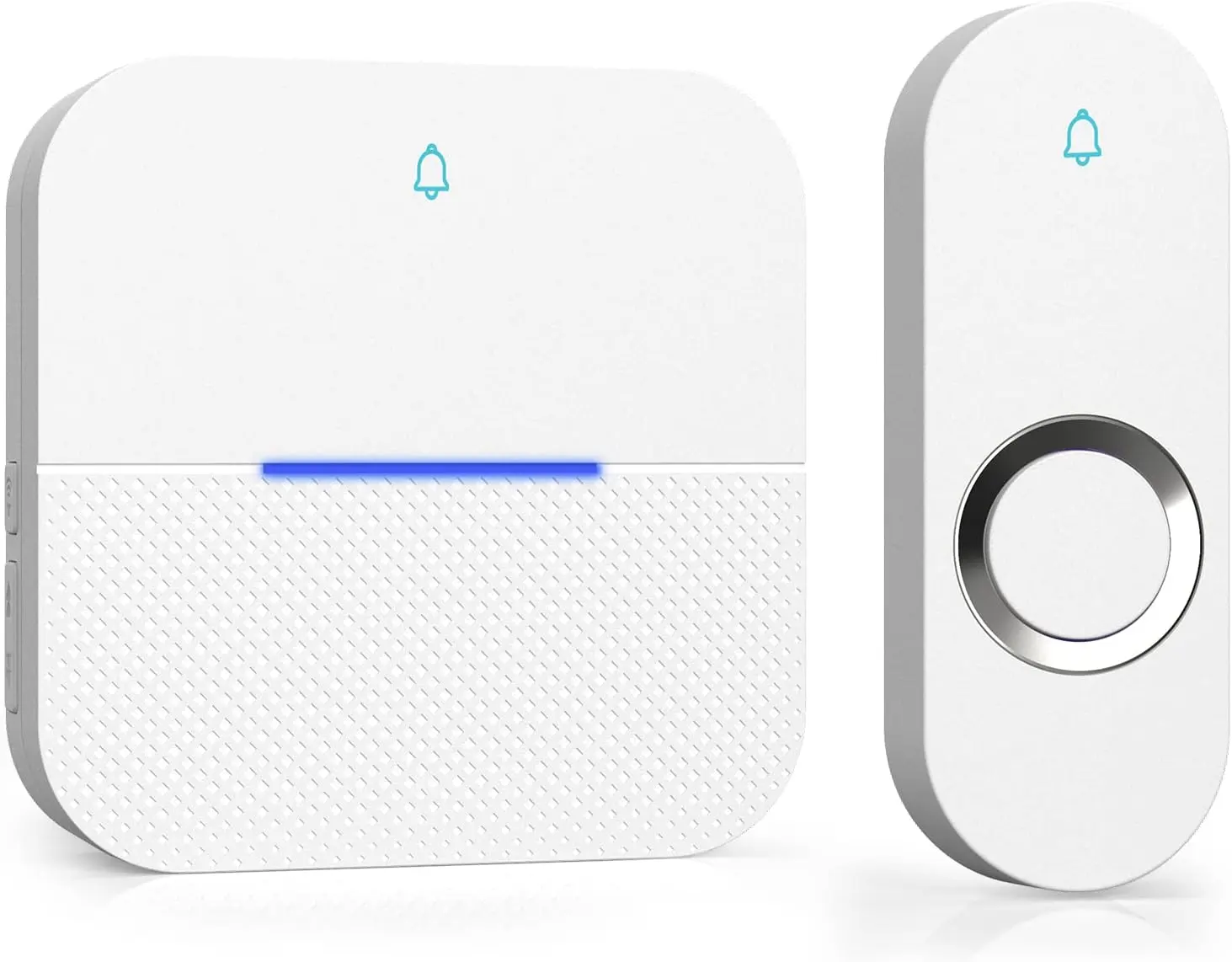 Lighted  Doorbell for Home,   Doorbell 1,000ft Range, 5 Volume Levels with 58 Doorbell Chimes & LED Flash (White, Doorbell with 1 Button & 1 Receiver)