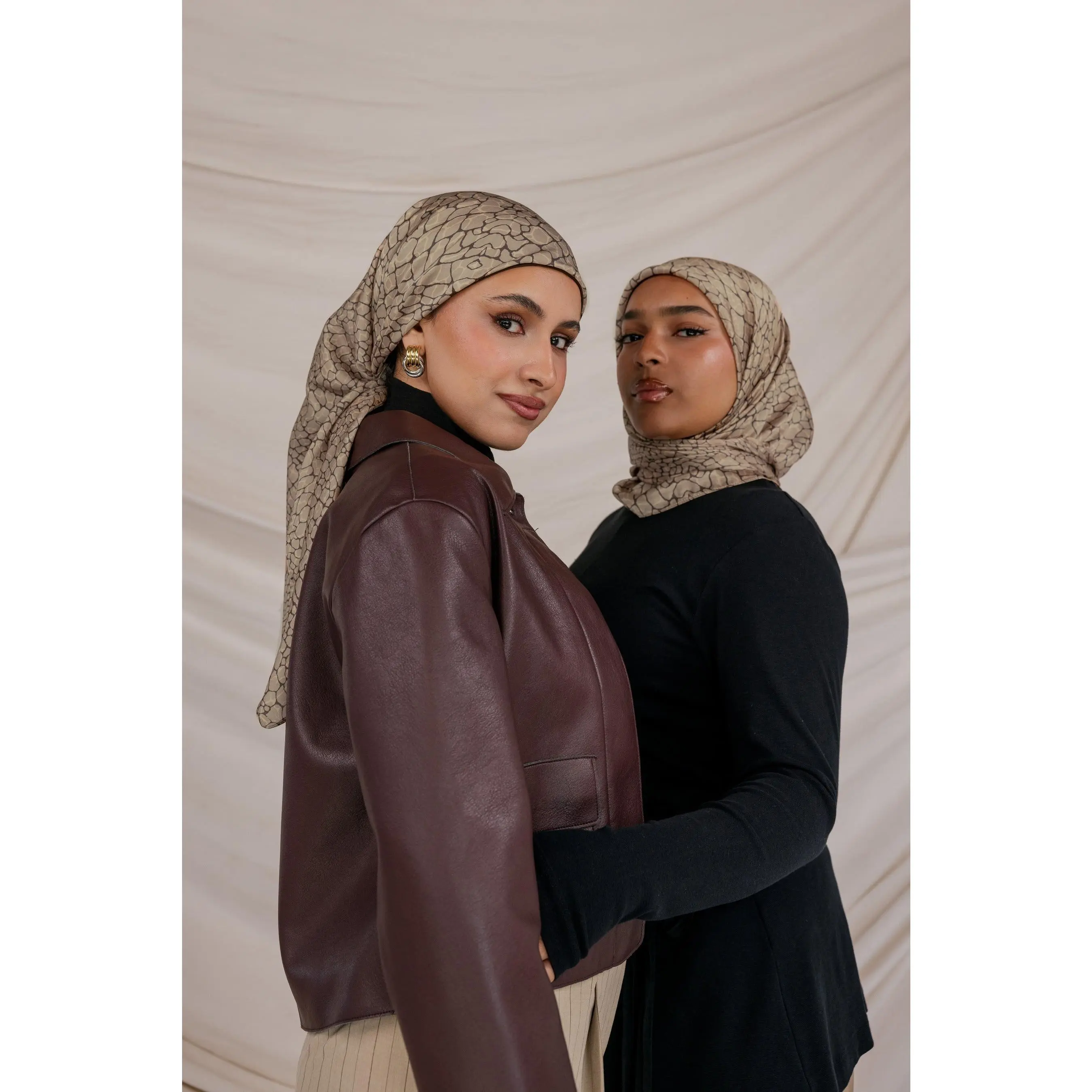 VELA Crocodile Silk Square Scarf Hijab