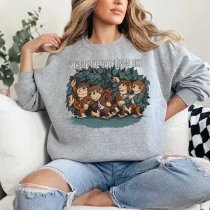 Where The Halflings Are, Hobbit, The Lord Of the Rings LOTR Shirt Sweatshirt Hoodie Cotton Fabric