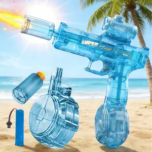 Electric Water Gun With Light Up, Ultra-long Range, Large-capacity Drum, Automatic Squirt Gun Fully Auto Water Blaster, Summer Outdoor Swimming Pool Water Toy, Ideal Summer Party Games & Activities Gift