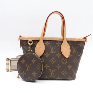 Pre-owned Louis Vuitton Coated Canvas Shoulder Bags Neverfull BB Monogram Brown Shoulder Bag TJLDB00028