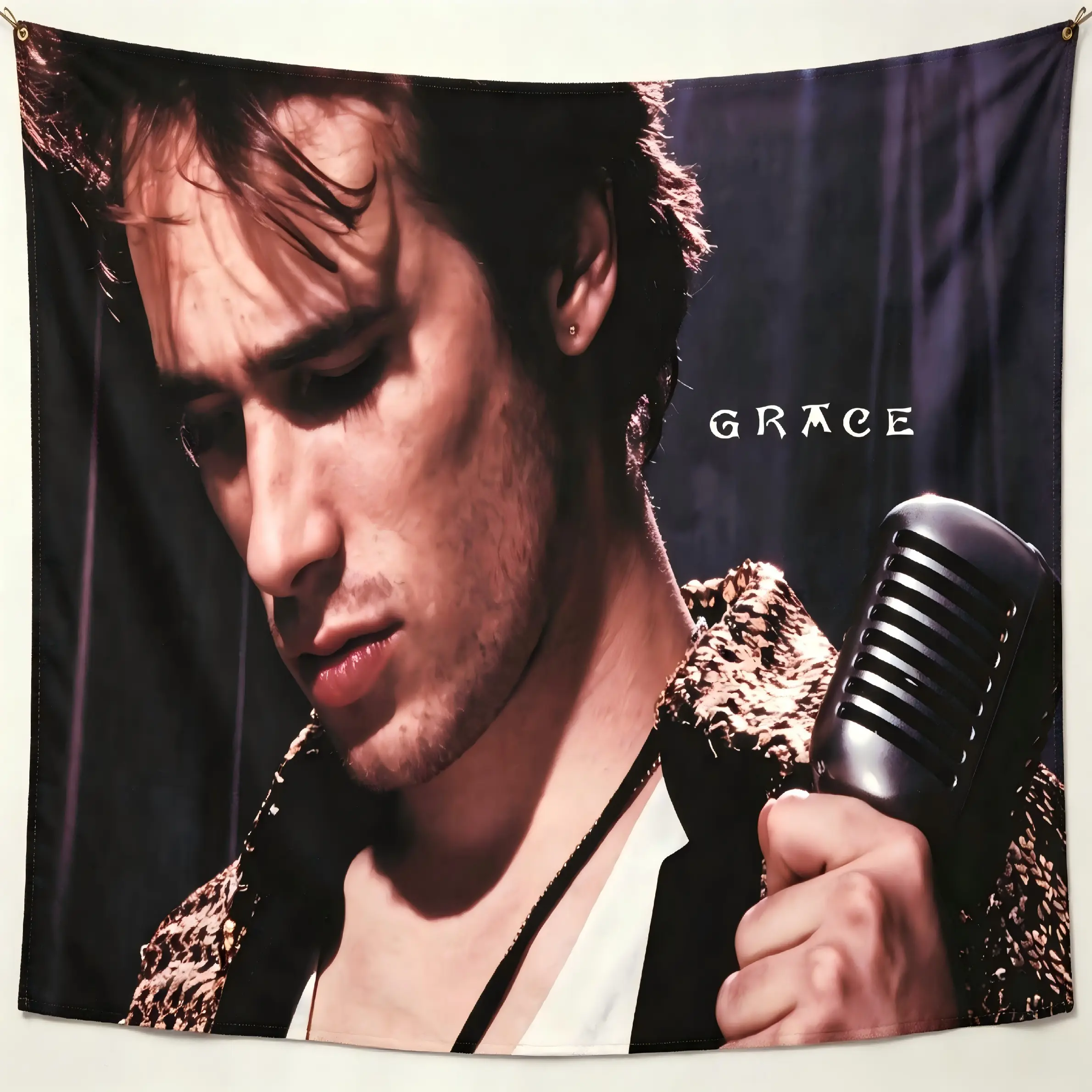 Interesting Jeff Star Buck-ley Tapestry Grace 90s Inspiring Music Song Cover Tapestry Funny Tapestry with Brass Grommets for College Dorm Room Gift Home Man Cave Decor tiktokshopbacktoschool