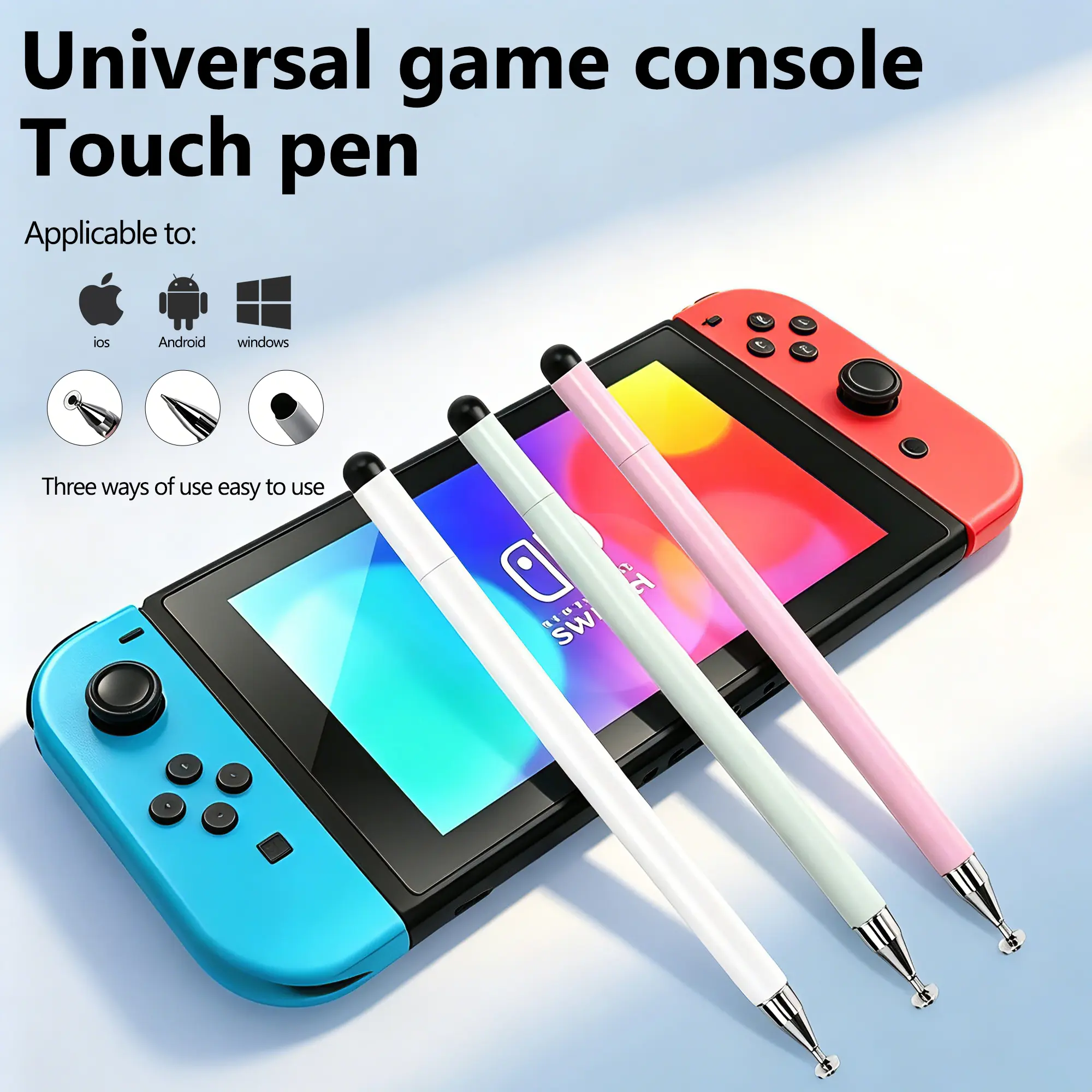 3 in 1 Digital Stylus Pen - High Sensitivity, Precision for Capacitive Touchscreens, Compatible with iPad, iPhone, Samsung, Android Devices - Tablet, Computer Accessories for All Tablets (Back to School)