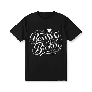 100% Pure, Beautiful Broken Pattern Printed T-Shirt, Spring And Summer Round Neck Short Sleeved Women'S T-Shirt, Pure Breathable Casual Sports Tees, Holiday Gift Golf Gift T-Shirt For Men and Women