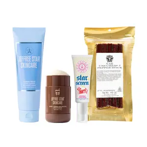 For Him: Snacks & Skincare Bundle - Wyoming Winter Cream Cleanser, Coffee Moisture Stick, Invisible SPF 30, Yak Snack Sticks