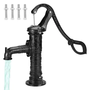 VEVOR Antique Well Hand Pitcher Pump, TikTokShopBlackFriday, 22 ft Maximum Lift, Cast Iron Manual Hand Water Pump with Ergonomic Handle G1-5/8" Easy Installation, Old Fashioned for Outdoor Home Yard Garden Pond Farm, Black
