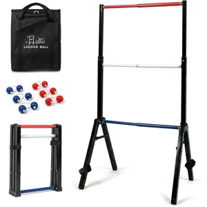 Steel Ladder Ball Game Set with 6 Bolas Assembly-Free Ladder Toss Includes Scorekeeper and Carry Case Yard Outdoor Games for Adults & Family