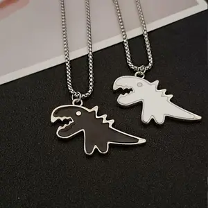 HN016:Hip-Hop Style Necklace, Tiny Animal Dinosaur Pendant Necklace Unique Dragon Charm Necklace for Women and Men hip hop