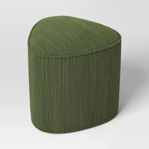 Triangular Upholstered Corduroy Ottoman Green - Room Essentials
