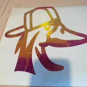 Duck head with hat car decal