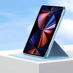 360° Rotatable Case for iPad Pro 11", iPad Mini 6, iPad 10.2", Anti-Bend Clear Acrylic Hard Shell with Pencil Holder, Rotating Stand Shockproof Protective Cover for iPad Tablet