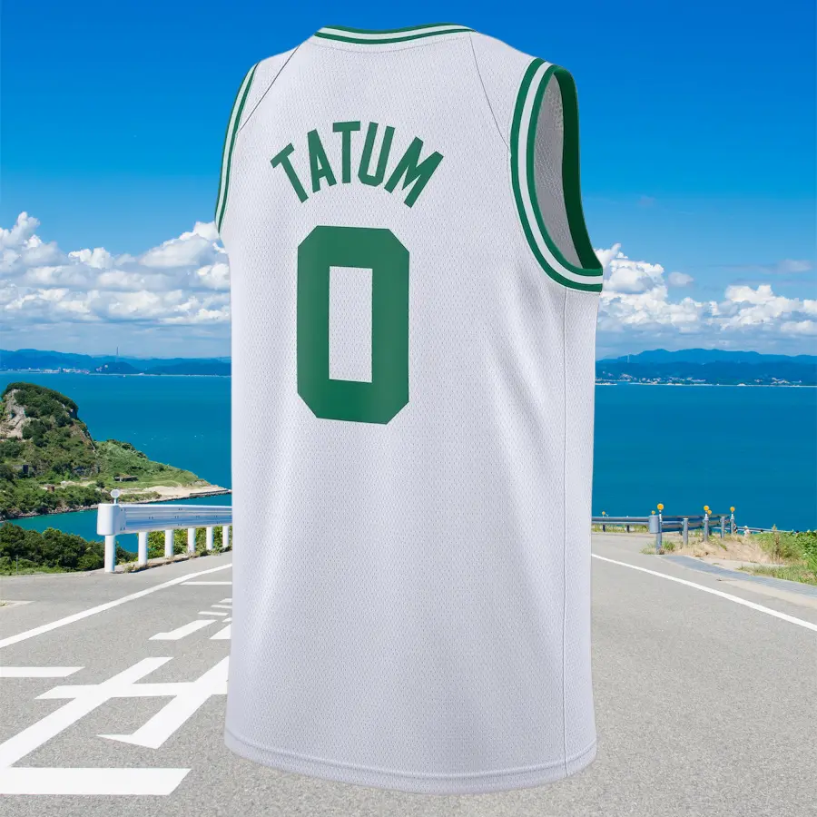 Jayson Tatum Men's Classic-Design Sleeveless stitched Basketball Jerseys white shirt