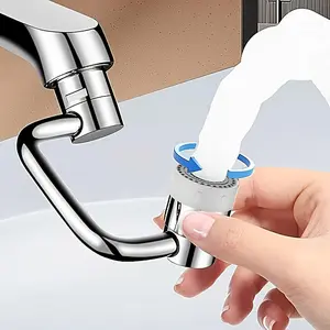 Washing design, rotatable faucet booster extender, a rotatable faucet extender suitable for bathroom sinks, with two water outlet modes, Bathroom Accessory