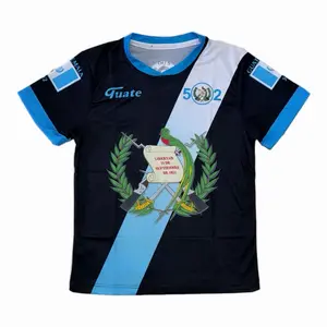 Black  Guatemala Jersey Unisex Design for Soccer Enthusiasts Comfortable Stylish with Guatemala Flag