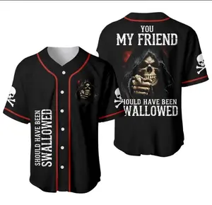 You Should Have Been Swallowed Custom Jersey Shirt, Baseball Jersey Skeleton Shirt, Baseball Jersey Shirt