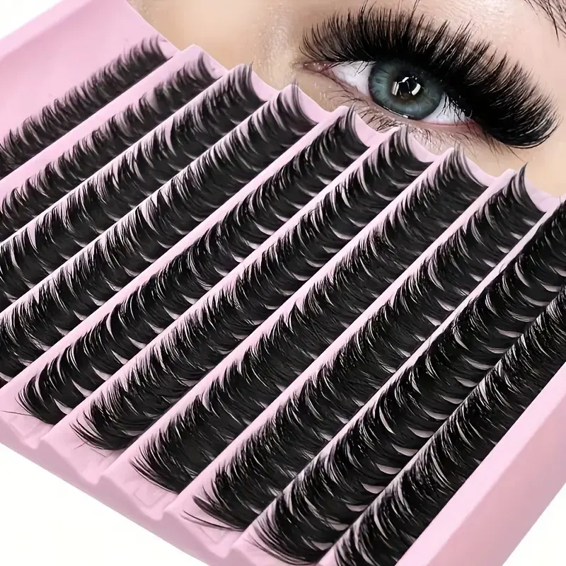 200Pcs 80D Clusters Lash Thick Fluffy Volume Lash Clusters Eyelashes C Curl Individual DIY At Home Lash Extensions Soft And Natural Wispy Lasheslash Clusters,Beauty Eyelash Clusters,Individual Eyelashes,Lashes,Fake Lashes