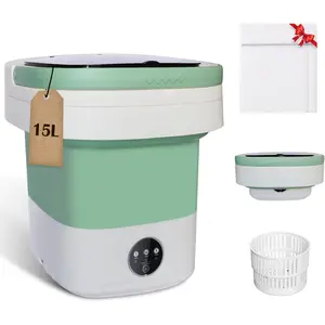 15L Large Capacity Portable Washing Machine One Touch Quiet Mini Washer for Baby Clothes Apartments