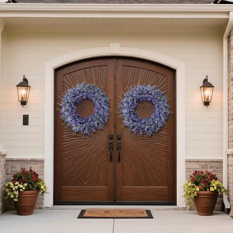 24" Lavender Eucalyptus Wreaths for Front Door - Large Farmhouse Artificial Wreath for Porch, Window, Wall Decor - Spring, Summer, Fall, Christmas, All Seasons Greenery Wreath