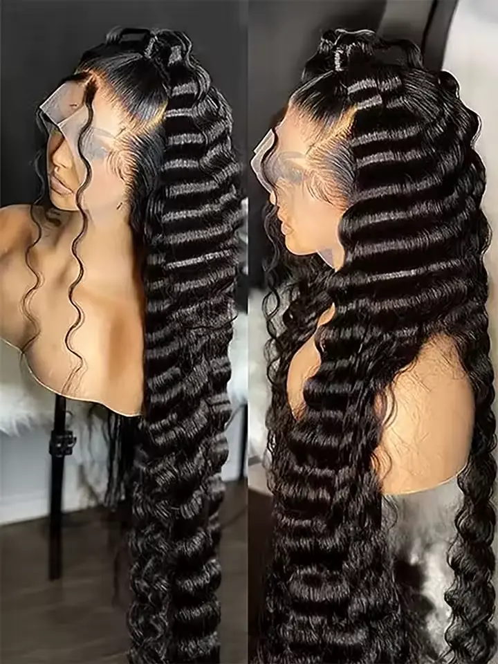 250 Density Loose Deep Wave Human Hair Wig 30 32inch Glueless Deep Wave 13x6 Hd Curly Loose Wave Lace Front Human Hair Wigs For Women On Clearance Sale