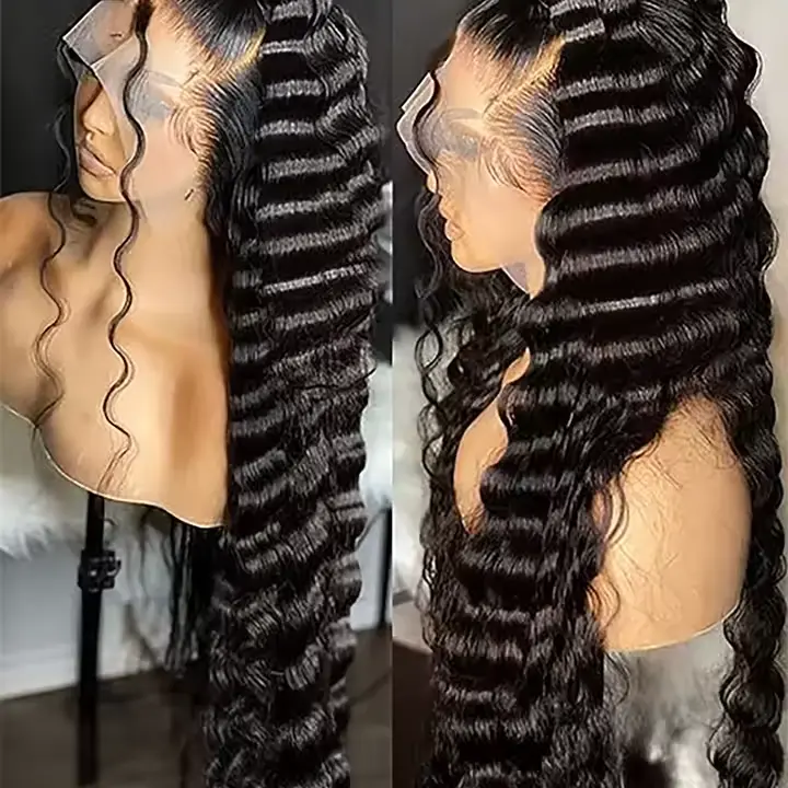 FACMOOD Women's 250 Density Glueless Lace Front Human Hair Wig - 13x6 HD Loose Waves, 30-32in Long Wig, Clearance Sale, Wigs Human Hair, High Density
