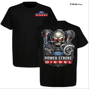 FORD Power Stroke Diesel Skull Graphic T-Shirt, Custom Car Enthusiast Shirt, Unisex for Men for Women, Menswear, 100% Cotton