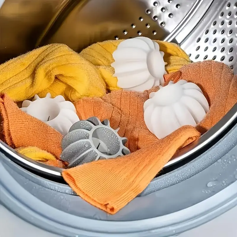 New Release 6pcs Anti-Tangle Stain-Removal Laundry Balls for Home Washing Machines, Laundry Tools & Accessories, Sunflower Design, Prevents Knotting, Enhances Cleaning Power, Practical Mother's Day Gift, Non Aerosol