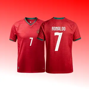 2026 Portugal Home Short Sleeve 7# Cristiano Ronaldo Soccer Jersey Red Football Jersey Quick Drying