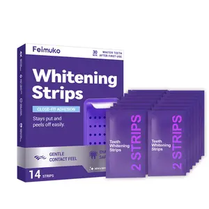 Purple Teeth Whitening Strips 7/21 Whitening Sessions Safe for Enamel Non Sensitive Teeth Whitening Peroxide Free