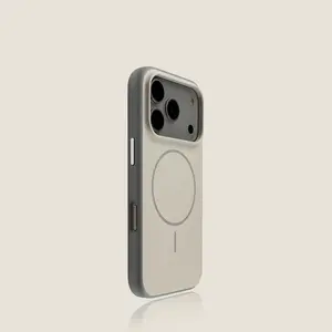 Phone Case for iPhone 17/17 Pro Max/ Air/16 Pro Gray White Dazzle Color, Skin-Friendly, Slim Magnetic Ring, Shockproof, Matte, Minimalist Trendy Cover