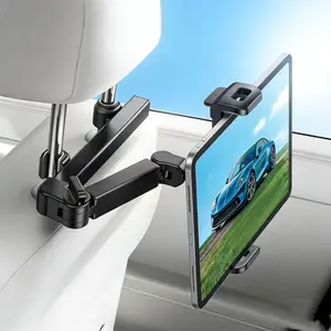2PCS 3-in-1 Car Headrest Tablet Holder Backseat Tablet Mount for Moms Adjustable Extension Arm Mount Fits 4.7-11" Tablets like iPad Galaxy Fire HD Perfect for Kids Road Trips Black