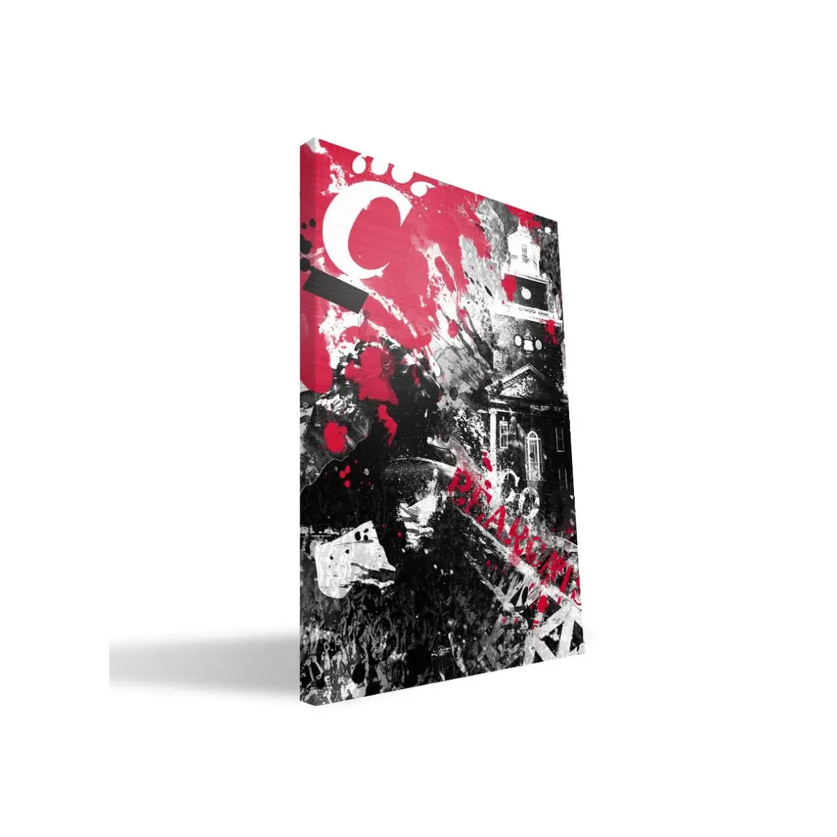 212 MAIN Cincinnati Spirit Artistic Abstract Collage Wall Photo Print - 24x36 in, Paulson Designs Ready-to-Hang Room Decor Poster, Decor Inspo Home Supplies