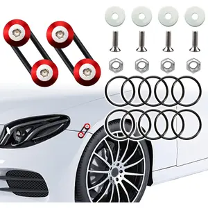 Bumper Quick Release Kit Red 12pc Bumper Holder Quick Release Bumper it Can be Applied to Front and Rear Bumpers,Trunks,Fenders,Hatches,Hoods,Etc.