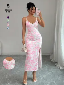 Rafferiza Women Ditsy Floral Strappy Elegant Dress, Perfect for Special Occasions, Chic Design for Every Woman, Ideal Gift Choice