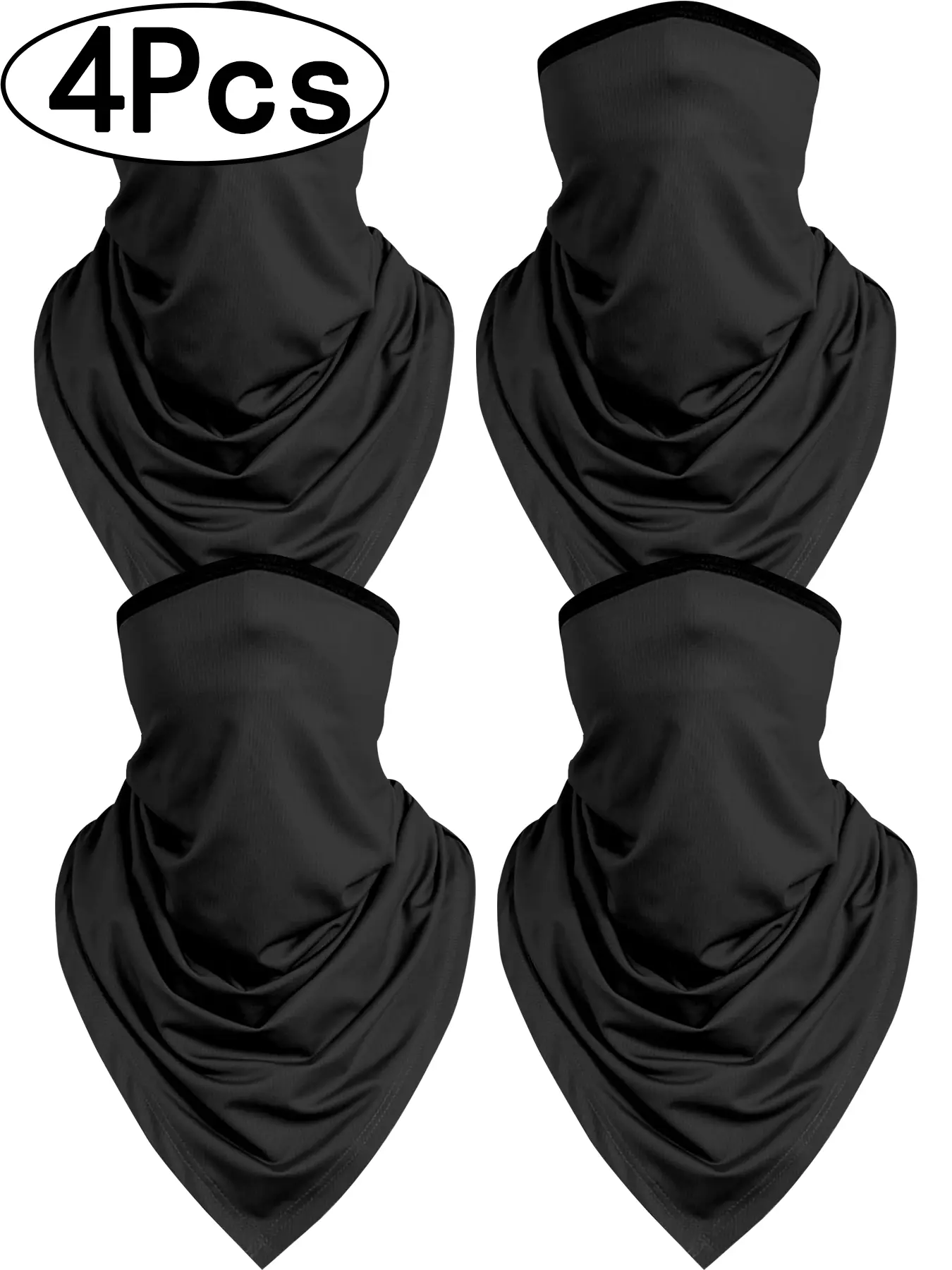 4Pcs-Ice Silk Sun Protection Face Mask Outdoor Cycling Fishing UV Block Neck Gaiter Masks Summer Breathable Face Cover Athletic Face Masks Sports Neck Protector