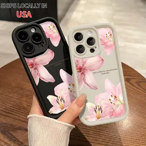 Stylish Bible Radiant Blossoms Pattern TPU Phone Case for iPhone 16 15 14 Pro Max 13 12 11 XR XS Plus Shockproof Full Camera Protection Durable Slim Silicone Cover Cellphone Protective Smartphone Casing