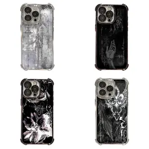 Fashion Cybersigilism Gothic Coquette Acrylic Silicone Unique Artistic Design Phone Case  for iPhone 17, 16, 15, 14, 13, 12, 11 Pro Air Plus ProMax and Samsung S26-S22 Plus shock-absorbing phone cases, fashionable gift.