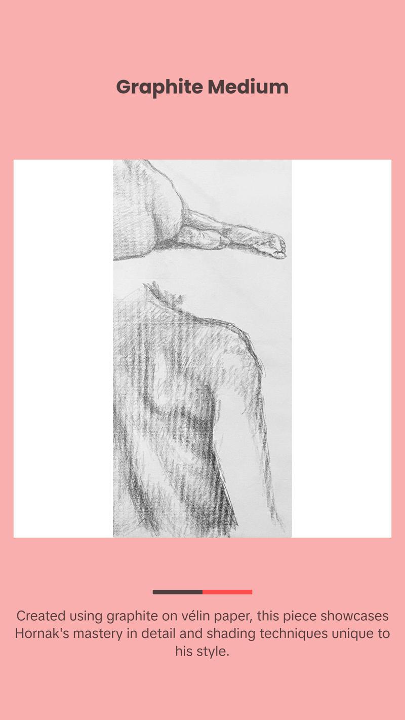 Ian Hornak, Renaissance Male and Female Nude Figure Study, 1963, Original Drawing