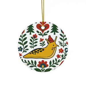 Banana Slug Ceramic Christmas Ornament