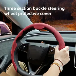 Breathable Punching Steering Wheel Cover, Soft Nappa Leather Universal Car Decoration Cover, Steering Wheel Protector