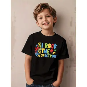 Autistic Autism Awareness Boys I Rock The Spectrum T-Shirt T Shirt