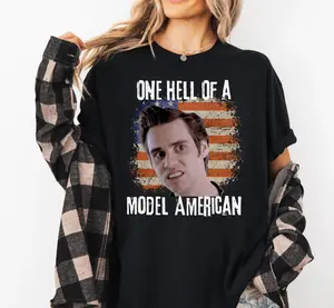 Model American Tshirt, Funny Movie Tshirts, Funny 4th Of July Tee, Mens 4th Of July Tshirts, Funny Movie Quote Tshirt, Ace Ventura, 90s Tees