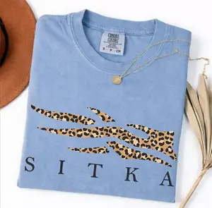 Vintage Leopard Print SlTKA Hunting Comfort Colors Unisex Tee, Trendy Leopard on Hunting Logo Shirt, Outdoor Lovers Shirt, Camo Mom Gifts for Mother's Day