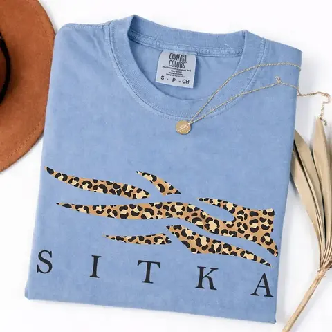 Vintage Leopard Print SlTKA Hunting Comfort Colors Unisex Tee, Trendy Leopard on Hunting Logo Shirt, Outdoor Lovers Shirt, Camo Mom Gifts for Mother's Day