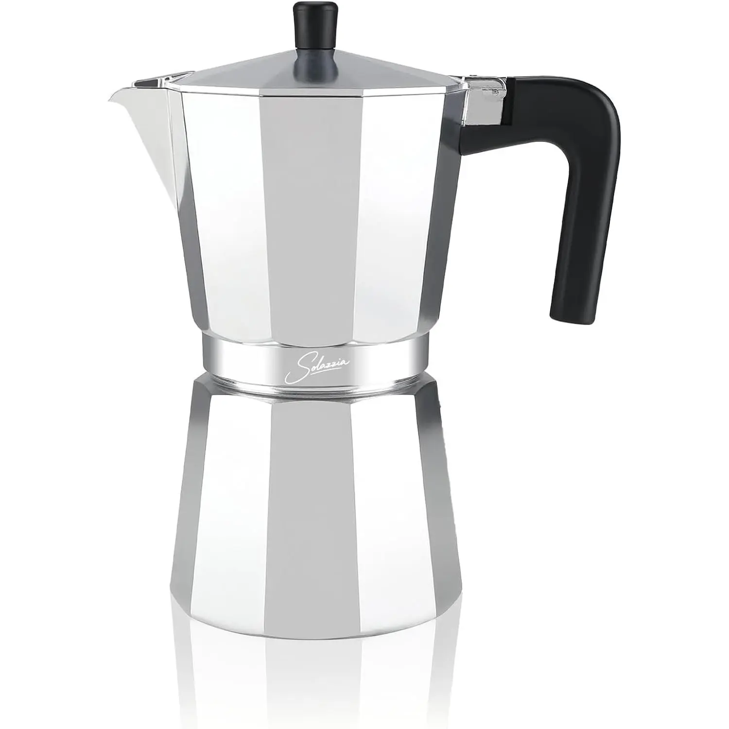 12 Cup Stovetop Espresso Maker Italian Moka Pot, Stove Top Cuban Coffee Maker, Greca Mocha Pot(Basic, 20 oz/600ml)