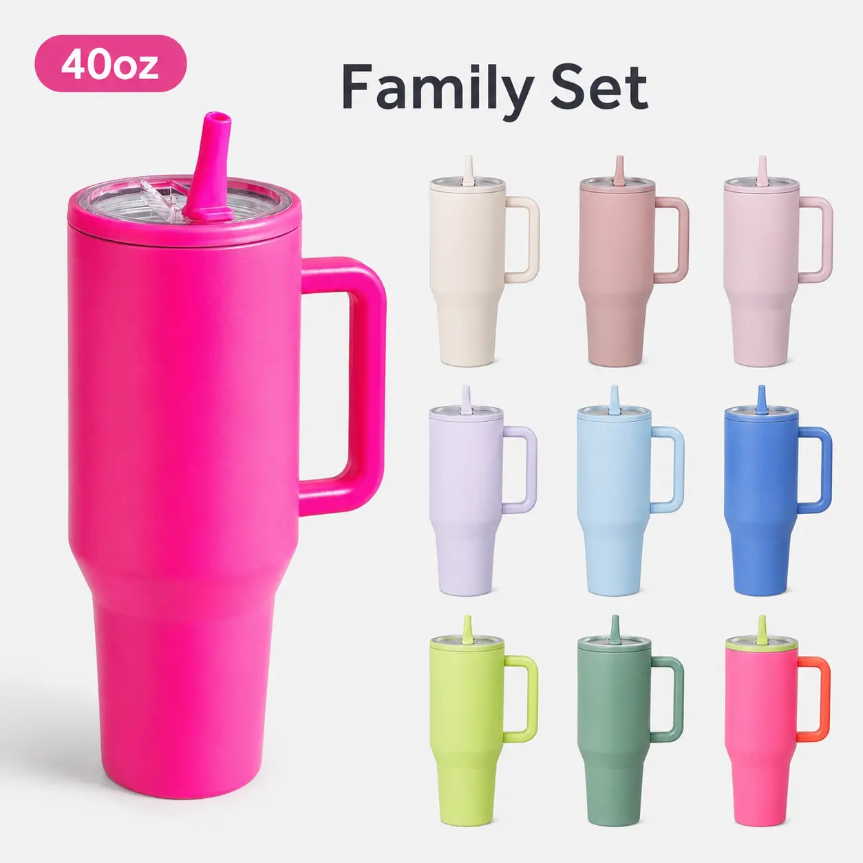This 40-ounce stainless steel insulated mug, with a handle and straw, keeps drinks warm for 12 hours and chilled for 24 hours. Its portable design makes it suitable for school, office, and outdoor activities. It's the perfect gift for couples and families