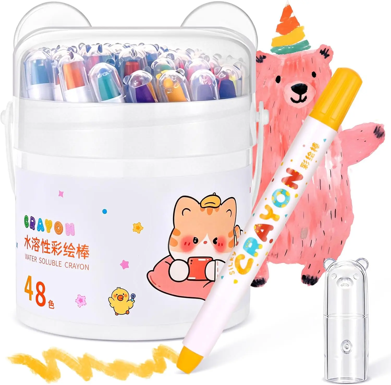 48 Color Silky Twistable Crayons - Washable & Easy-Grip Pastel Gel Crayons for Kids & Artists | Perfect Halloween Coloring Gift & Art Supplies