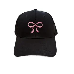 Coquette Bow Embroidered Hat with Elegant Design and Comfortable Fit